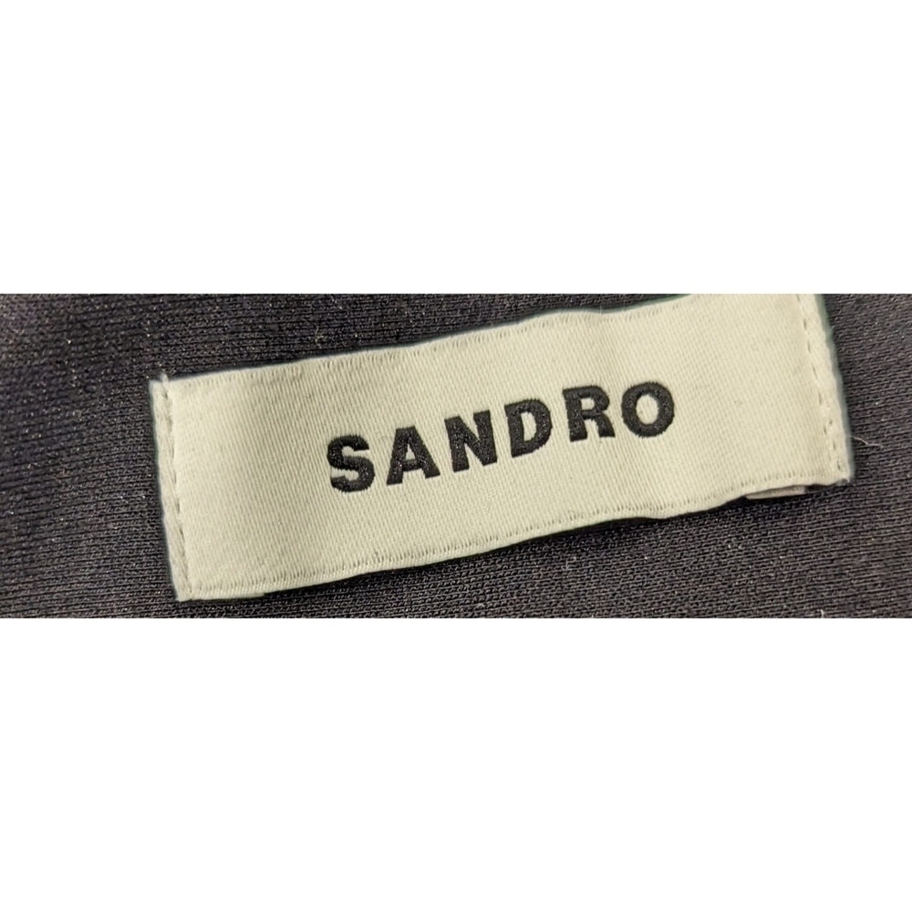 🆕 Sandro Paris Black Noir Stretch Fabric Carrot Pants Size 36 - Picture 6 of 13